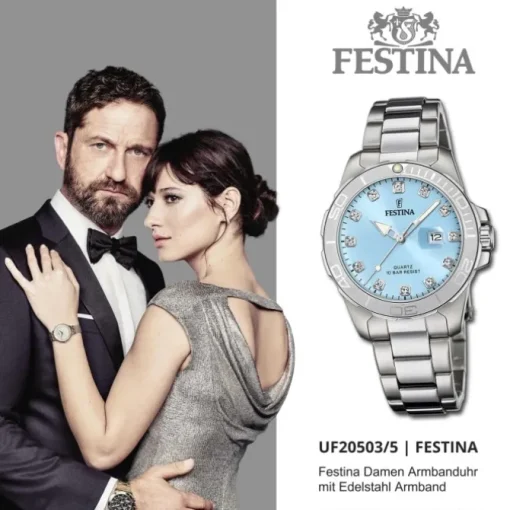 Festina Damenuhr Edelstahl silber Festina Boyfriend Armbanduhr UF20503/5