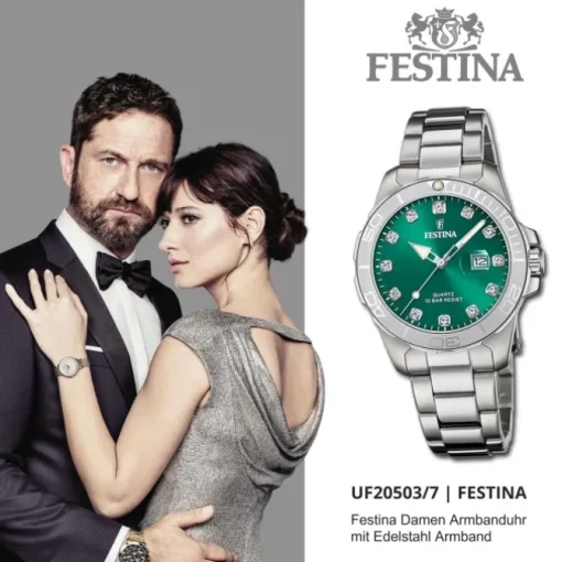 Festina Damenuhr Edelstahl silber Festina Boyfriend Armbanduhr UF20503/7