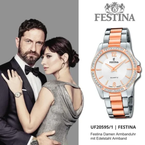 Festina Damenuhr Edelstahl silber rosé Festina Mademoiselle Armbanduhr UF20595/1
