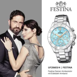 Festina Damenuhr Edelstahl silber Festina Boyfriend Armbanduhr UF20603/4