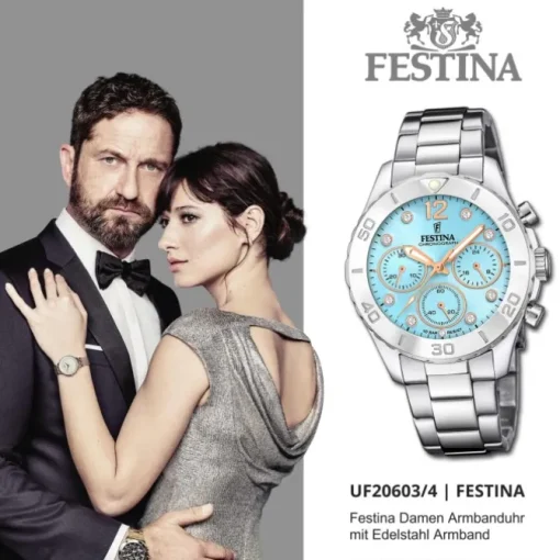 Festina Damenuhr Edelstahl silber Festina Boyfriend Armbanduhr UF20603/4