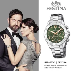 Festina Damenuhr Edelstahl silber Festina Boyfriend Armbanduhr UF20603/5