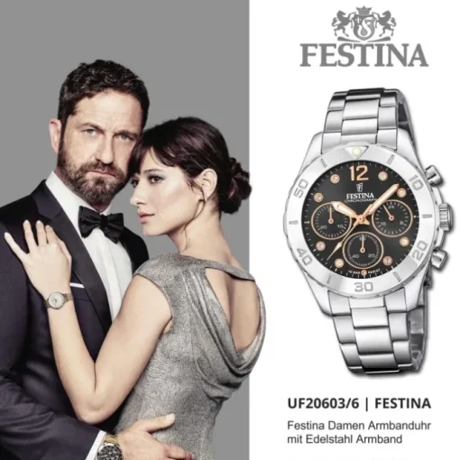 Festina Damenuhr Edelstahl silber Festina Boyfriend Armbanduhr UF20603/6