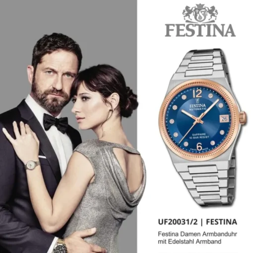 Festina Damenuhr Edelstahl silber Festina Swiss made Armbanduhr UF20031/2