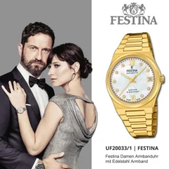 Festina Damenuhr Edelstahl gold Festina Swiss made Armbanduhr UF20033/1