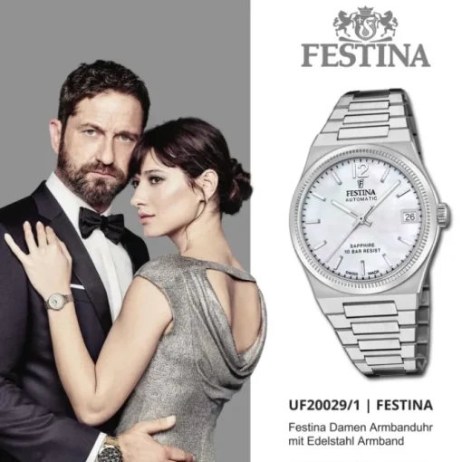 Festina Damenuhr Edelstahl silber Festina Swiss made Armbanduhr UF20029/1