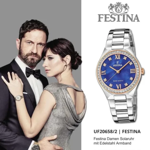 Festina Damenuhr Edelstahl silber Festina Solar Energy Solaruhr UF20658/2