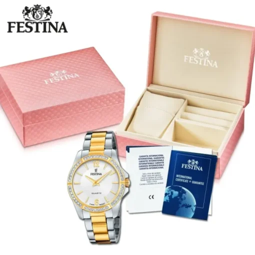 Festina Damenuhr Edelstahl silber gold Festina Mademoiselle Armbanduhr UF20594/1