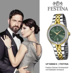 Festina Damenuhr Edelstahl silber gold Festina Mademoiselle Armbanduhr UF16868/4