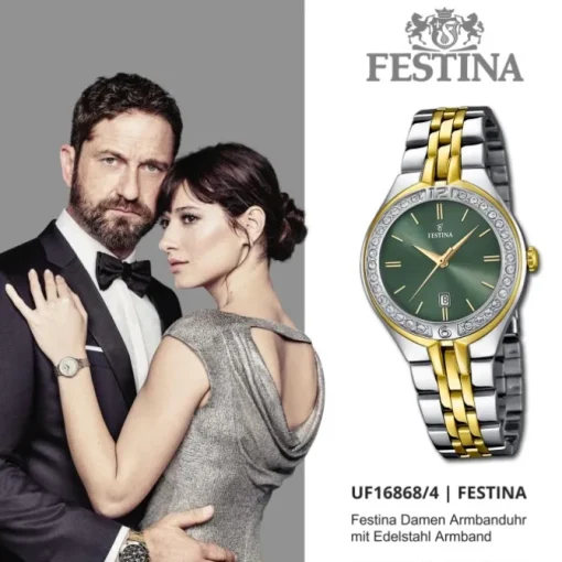 Festina Damenuhr Edelstahl silber gold Festina Mademoiselle Armbanduhr UF16868/4
