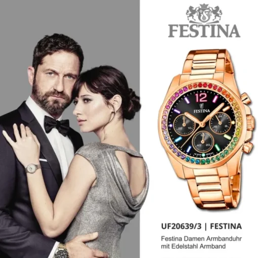 Festina Damenuhr Edelstahl rosé Festina Boyfriend Armbanduhr UF20639/3