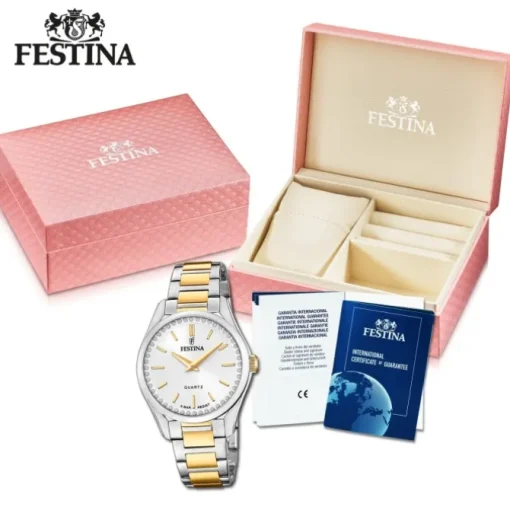 Festina Damenuhr Edelstahl silber gold Festina Mademoiselle Armbanduhr UF20619/1