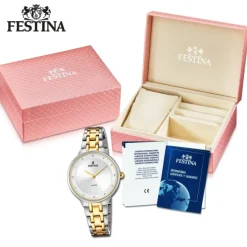 Festina Damenuhr Edelstahl silber gold Festina Mademoiselle Armbanduhr UF20625/1