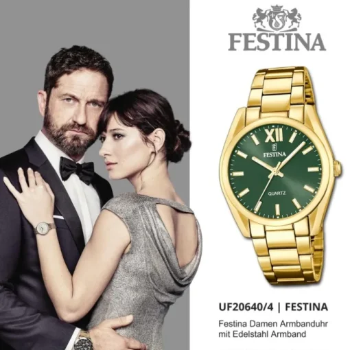 Festina Damenuhr Edelstahl gold Festina Boyfriend Armbanduhr UF20640/4