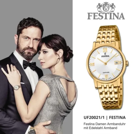 Festina Damenuhr Edelstahl gold Festina Swiss Made Armbanduhr UF20021/1