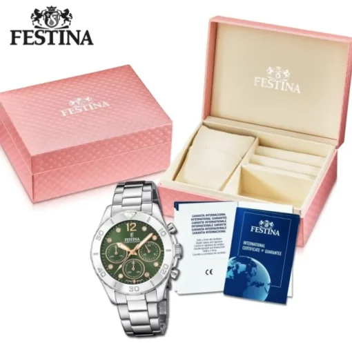 Festina Damenuhr Edelstahl silber Festina Boyfriend Armbanduhr UF20603/5
