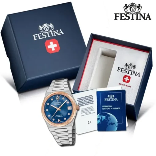 Festina Damenuhr Edelstahl silber Festina Swiss made Armbanduhr UF20031/2