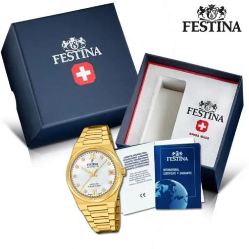 Festina Damenuhr Edelstahl gold Festina Swiss made Armbanduhr UF20033/1