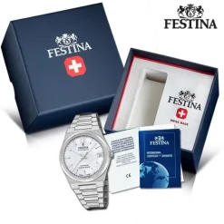 Festina Damenuhr Edelstahl silber Festina Swiss made Armbanduhr UF20029/1