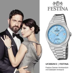 Festina Damenuhr Edelstahl silber Festina Swiss made Armbanduhr UF20029/2