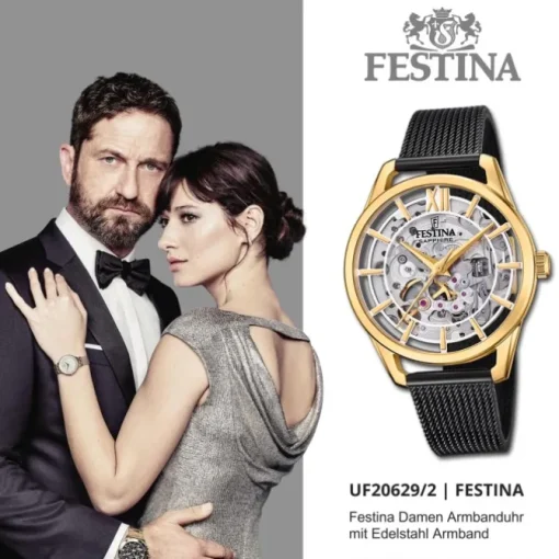 Festina Damenuhr Edelstahl schwarz Festina Automatik Armbanduhr UF20629/2
