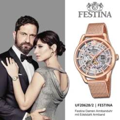 Festina Damenuhr Edelstahl rosé Festina Automatik Armbanduhr UF20628/2