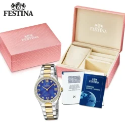 Festina Damenuhr Edelstahl silber gold Festina Solar Energy Solaruhr UF20659/2