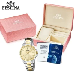 Festina Damenuhr Edelstahl silber gold Festina Solar Energy Solaruhr UF20655/3
