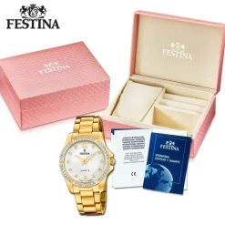 Festina Damenuhr Edelstahl gold Festina Mademoiselle Armbanduhr UF20596/1
