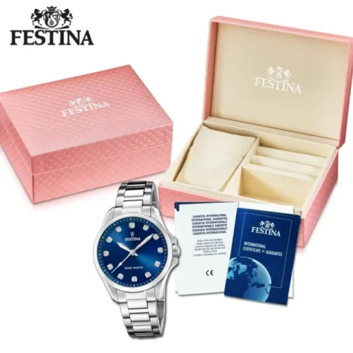 Festina Damenuhr Edelstahl silber Festina Solar Energy Solaruhr UF20654/4