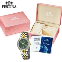 Festina Damenuhr Edelstahl silber gold Festina Mademoiselle Armbanduhr UF16868/4
