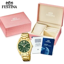 Festina Damenuhr Edelstahl gold Festina Boyfriend Armbanduhr UF20640/4