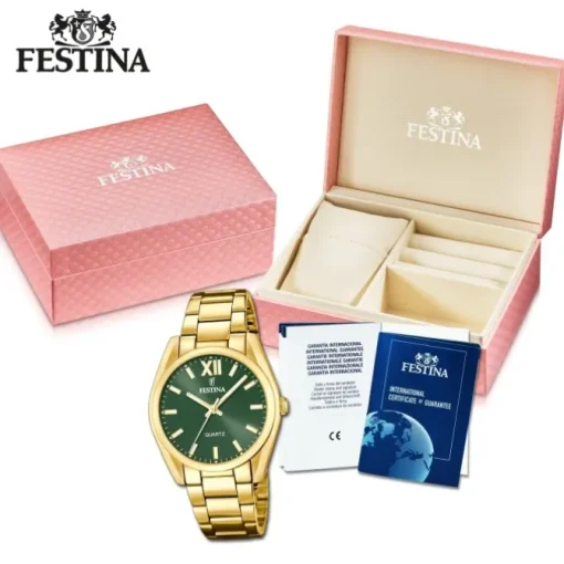 Festina Damenuhr Edelstahl gold Festina Boyfriend Armbanduhr UF20640/4