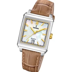 Festina Damenuhr Leder beige hellbraun Festina Trend Armbanduhr UF20682/4