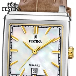 Festina Damenuhr Leder beige hellbraun Festina Trend Armbanduhr UF20682/4