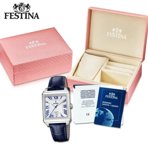 Festina Damenuhr Leder blau Festina Trend Armbanduhr UF20682/2