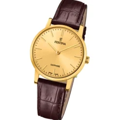 Festina Damenuhr Leder braun Festina Swiss Made Armbanduhr UF20017/2