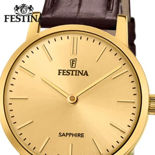Festina Damenuhr Leder braun Festina Swiss Made Armbanduhr UF20017/2