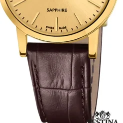 Festina Damenuhr Leder braun Festina Swiss Made Armbanduhr UF20017/2