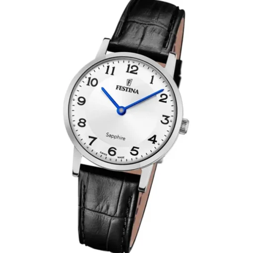 Festina Damenuhr Leder schwarz Festina Swiss made Armbanduhr UF20013/5