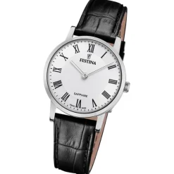 Festina Damenuhr Leder schwarz Festina Swiss Made Armbanduhr UF20013/2