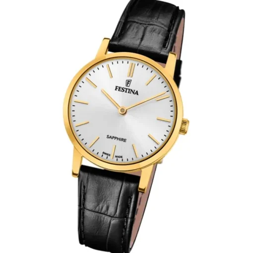 Festina Damenuhr Leder schwarz Festina Swiss Made Armbanduhr UF20017/1