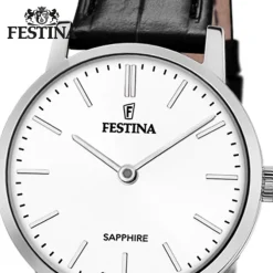 Festina Damenuhr Leder schwarz Festina Swiss Made Armbanduhr UF20013/1