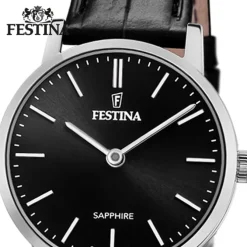 Festina Damenuhr Leder schwarz Festina Swiss Made Armbanduhr UF20013/4