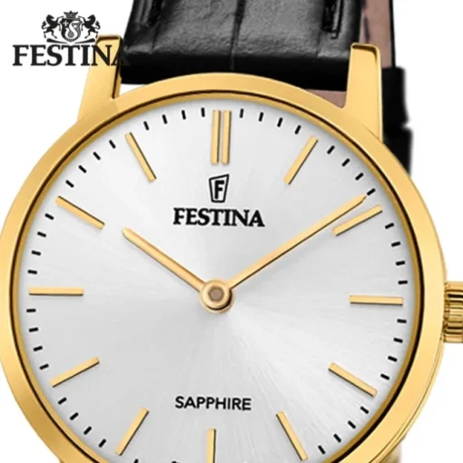 Festina Damenuhr Leder schwarz Festina Swiss Made Armbanduhr UF20017/1