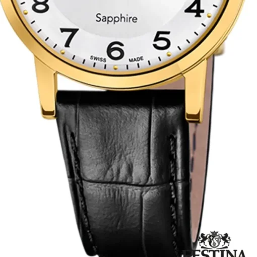 Festina Damenuhr Leder schwarz Festina Swiss made Armbanduhr UF20017/5
