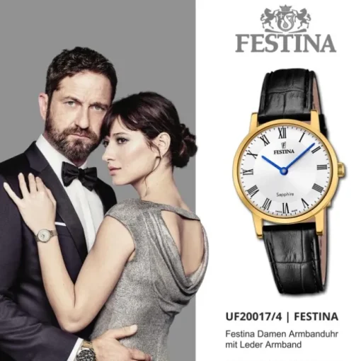 Festina Damenuhr Leder schwarz Festina Swiss made Armbanduhr UF20017/4
