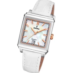 Festina Damenuhr Leder weiß Festina Trend Armbanduhr UF20682/1