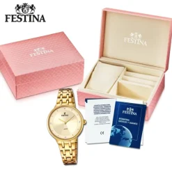 Festina Damenuhr Mademoiselle F20601/2 Armbanduhr Edelstahl gold UF20601/2