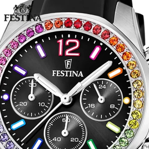 Festina Damenuhr PU schwarz Festina Boyfriend Armbanduhr UF20610/3